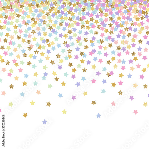 Falling Confetti Background - Colorful confetti falling on solid white background