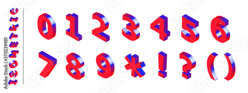 Isometric number vector illustration