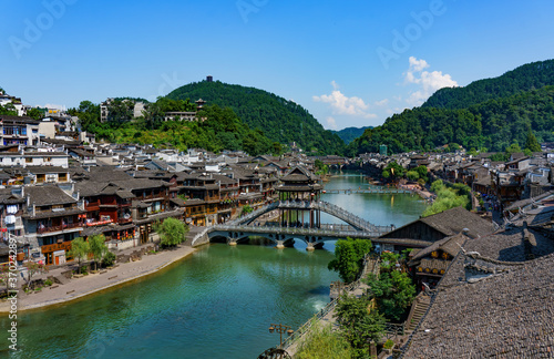 fenghuang city panorama, china