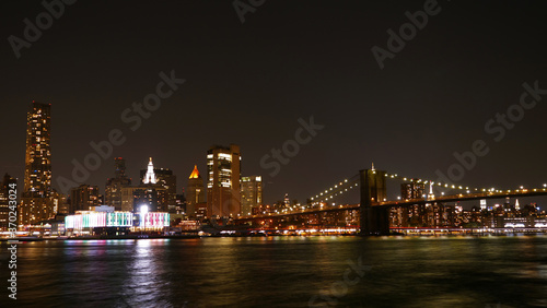 Fototapeta Naklejka Na Ścianę i Meble -  landscape photo of  lower Manhattan night time 