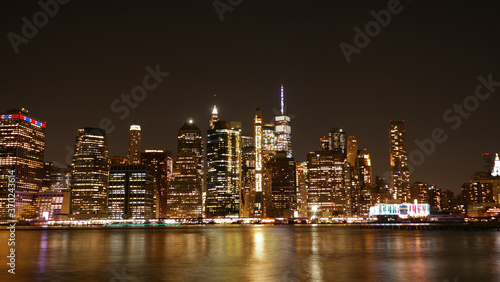 landscape photo of lower Manhattan night time 
