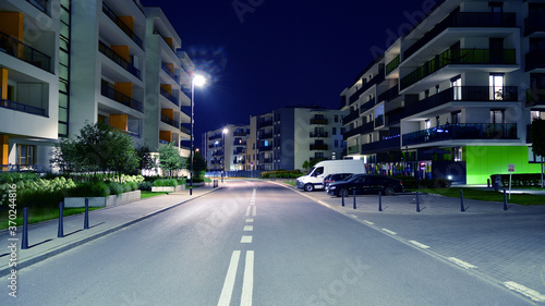 Photography Modern apartment buildings at night