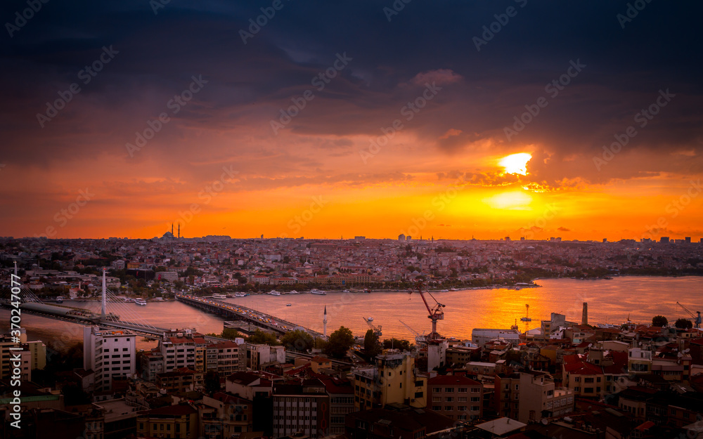 Sunset Istanbul from Galata Tower