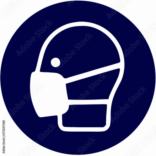 Maskenpflicht, tragen, Symbol, Icon Covid-19 Corona