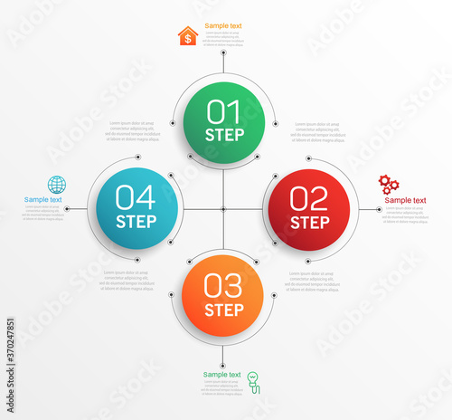 Infographics vector design template with 4 options, steps or processes, can be used for workflow layout, diagram, annual report, web design