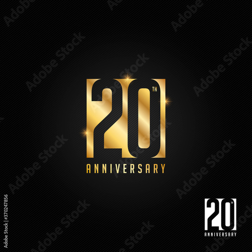 20 years anniversary logo, icon and symbol vector illustration