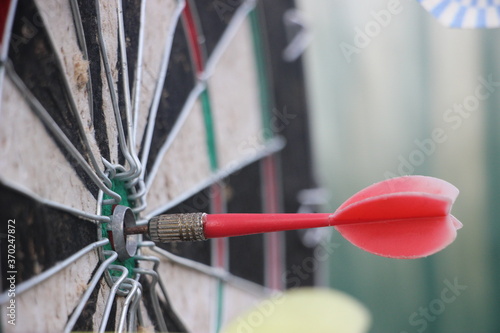 Dartz arrow in the red aim point. Nusiness sucess concept