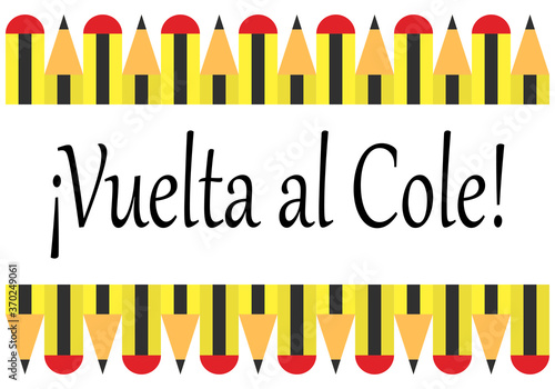 Cartel de la vuelta al cole con lapiceros. 