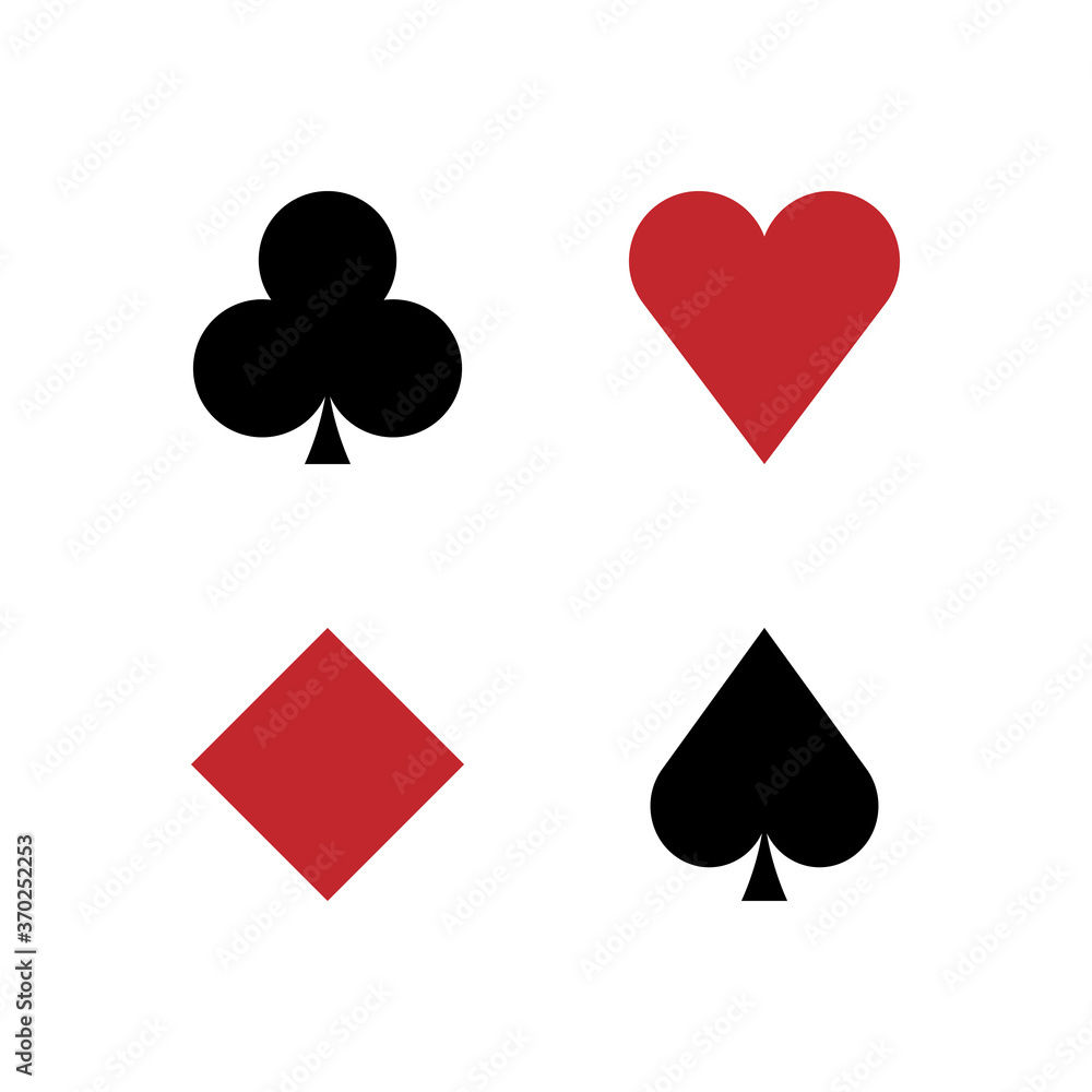 Suit of playing cards. Vector illustration on white background Suit of playing cards. Vector illustration on white background