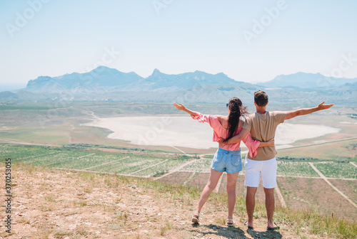 Happy family at the day time. Concept of friendly family.