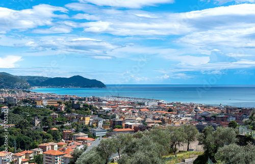 Obraz na płótnie Tigullio bay - Chiavari, Lavagna and Sestri Levante - Ligurian sea - Italy. w salonie