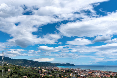 Obraz na płótnie Tigullio bay - Chiavari, Lavagna and Sestri Levante - Ligurian sea - Italy. w salonie