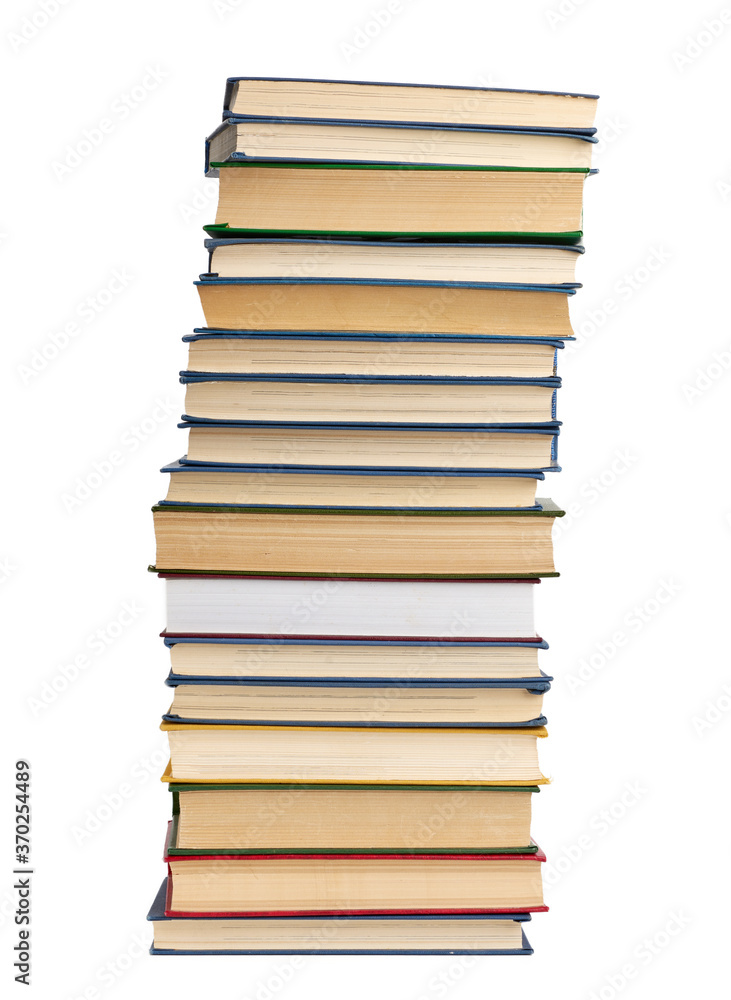 large stack of hardback books isolated on white background large stack of hardback books isolated on white background