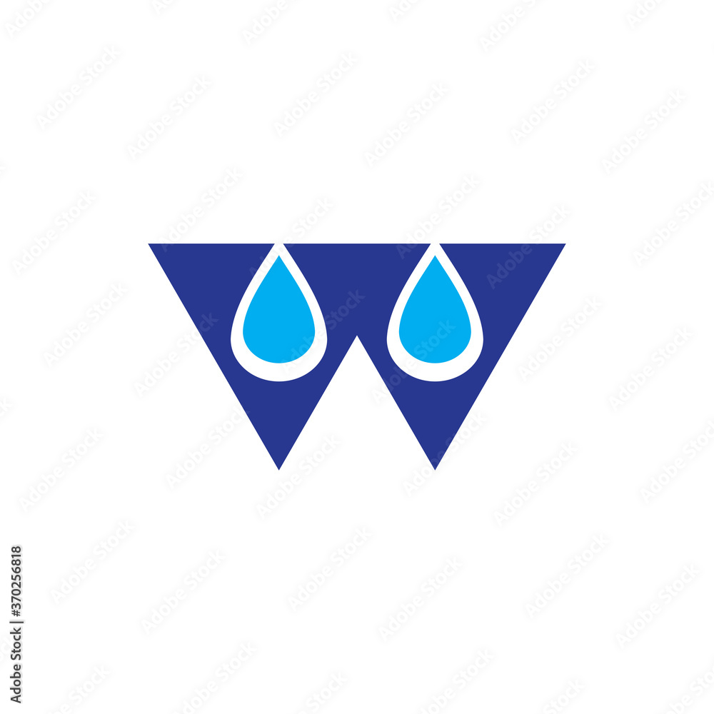 W letter with Water drop logo design vector W letter with Water drop logo design vector