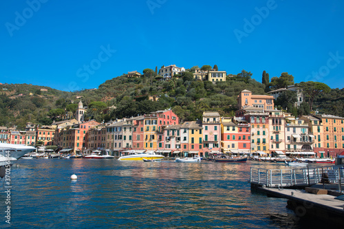 The picturesque harbour and buildings of Portofino, Italy