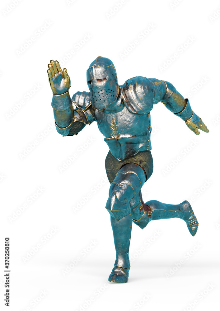 fantasy knight is running in white background fantasy knight is running in white background