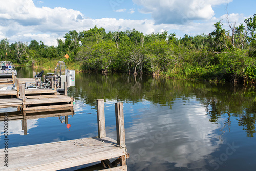 docks in a South Florida lake and swamp environment