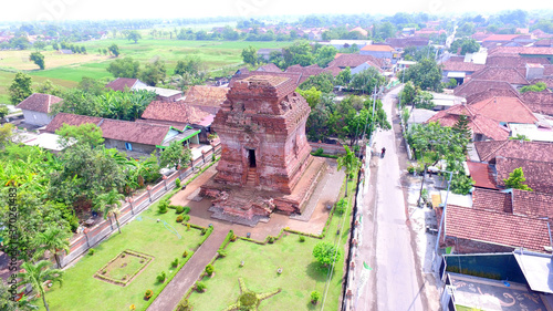 Aerial view of Pari Temple, a relic of the Majapahit Kingdom in Porong, Sidoarjo, East Java, Indonesia photo