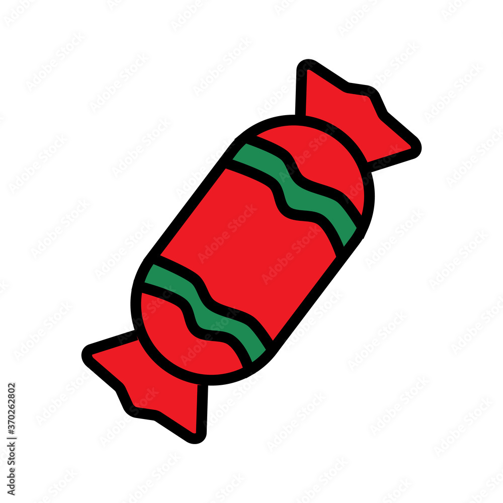 Cartoon Red Candy Icon. Sweet Vector Illustration Isolated On White ...