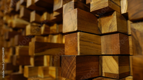 Wooden blocks of the same size  Nice wood texture. Good for background and ornamental designs