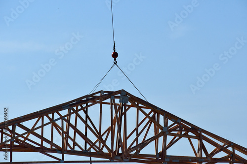 Roof being put on by Crane © Andrew