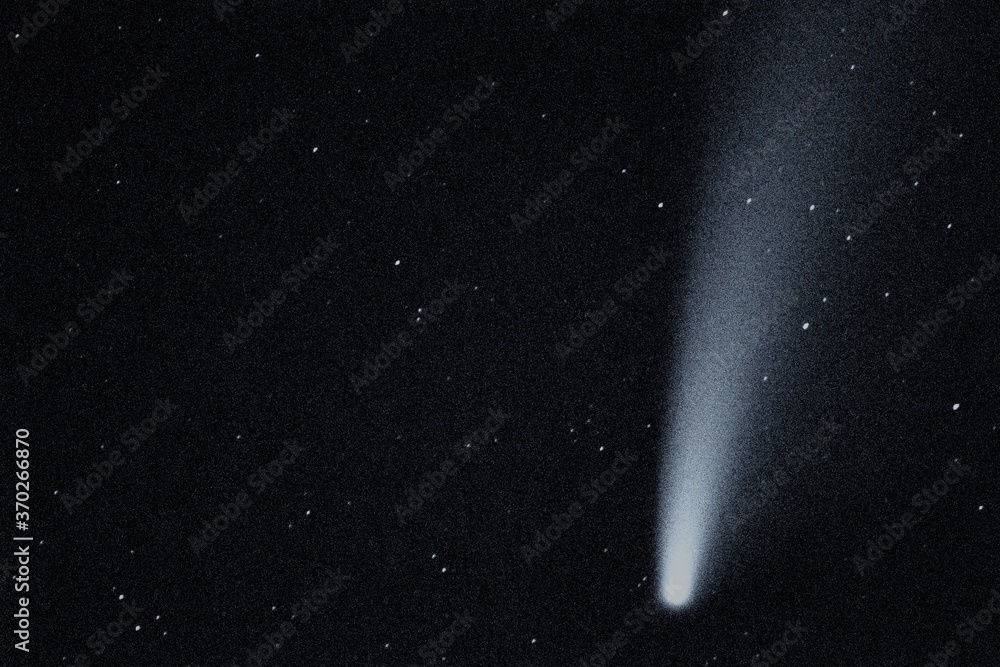 view of comet neowise in the night sky view of comet neowise in the night sky