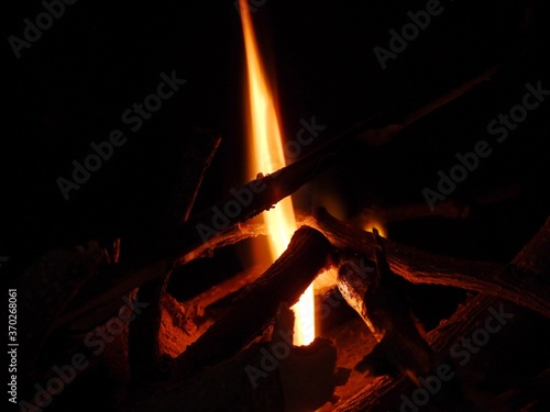 Single flame campfire