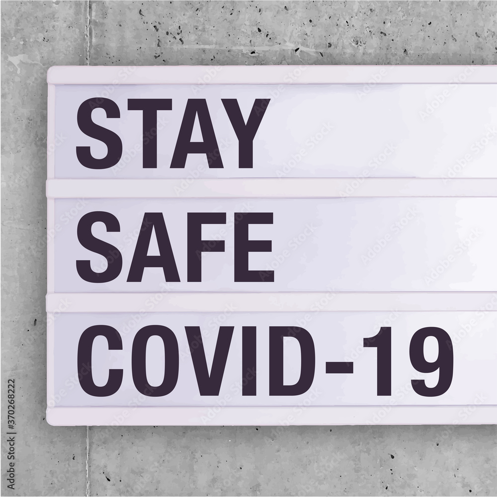 Social Media Sign Square Stay Safe Covid-19