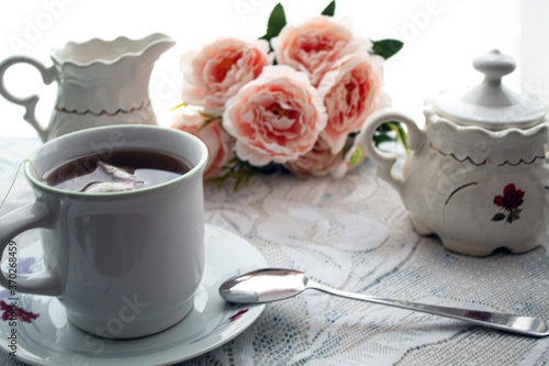 tea and flowers