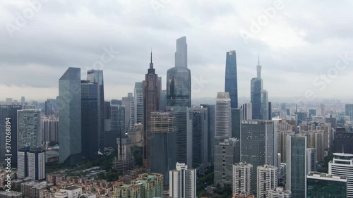 Wallpaper Mural Aerial view of Guangzhou city in China. Drone shot footage 4k(UHD). Torontodigital.ca