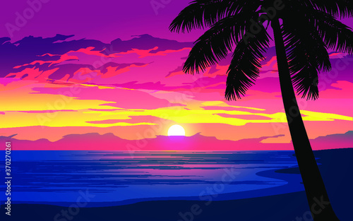 Beautiful sunset on the beach
