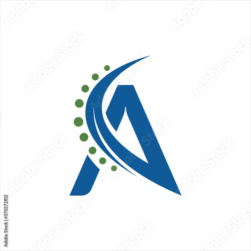 spine chiropractic , letter a logo design vector