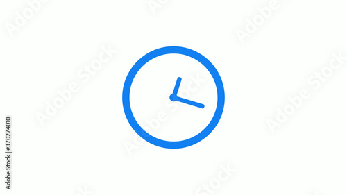 New aqua color circle clock icon on white background,Clock icon