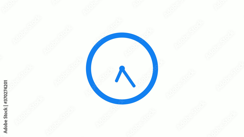 Aqua color clock icon,12 hours clock icon on white background Aqua color clock icon,12 hours clock icon on white background