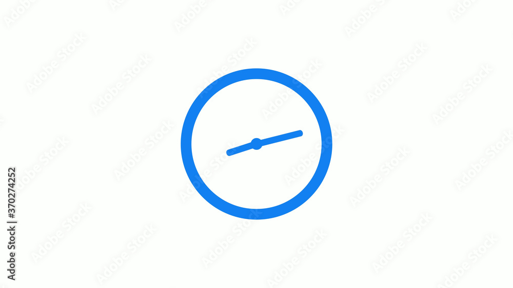 Aqua color clock icon,12 hours clock icon on white background