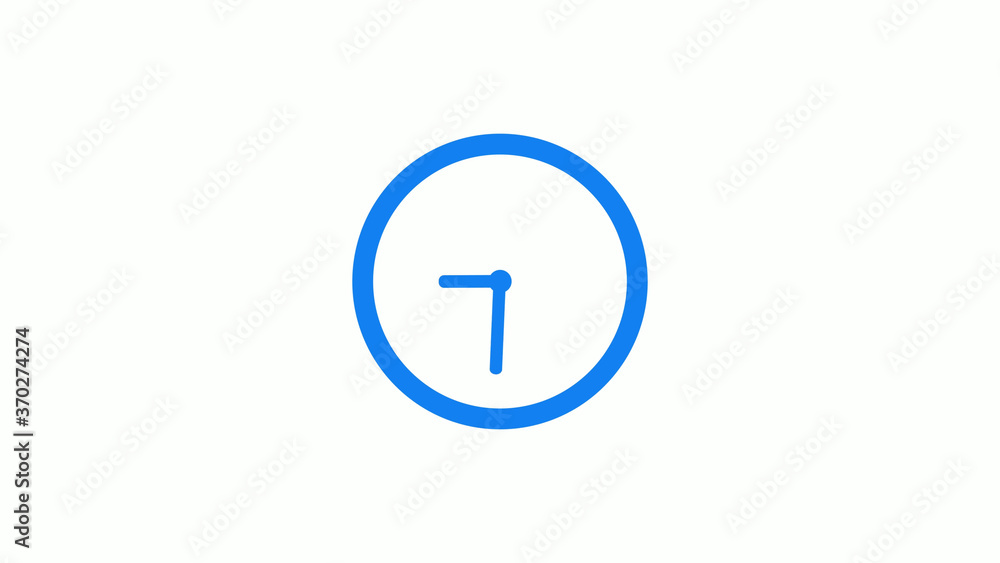 Aqua color clock icon,12 hours clock icon on white background Aqua color clock icon,12 hours clock icon on white background