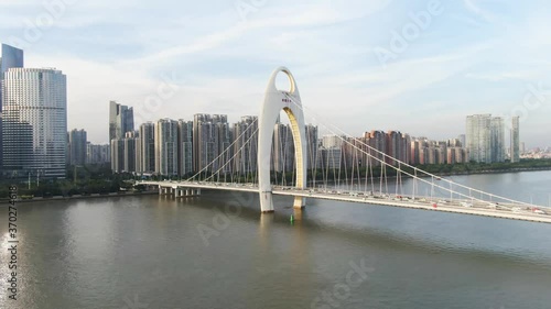 Aerial view of Guangzhou city in China. Drone shot footage 4k(UHD).