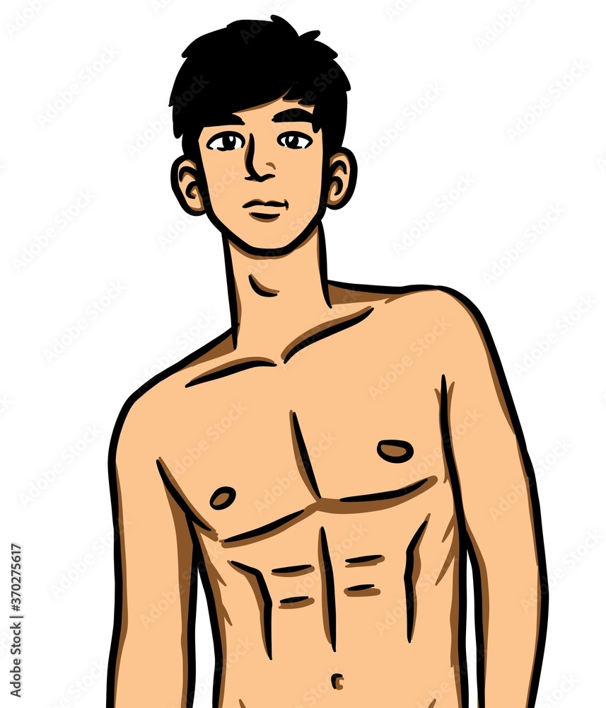 Fototapeta premium cartoon cute man on white background