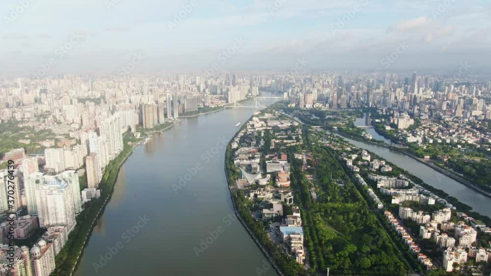 Aerial view of Guangzhou city in China. Drone shot footage 4k(UHD). Aerial view of Guangzhou city in China. Drone shot footage 4k(UHD).