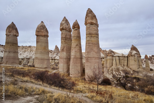 Obraz na płótnie images of rock formations in Cappadocia without people w salonie
