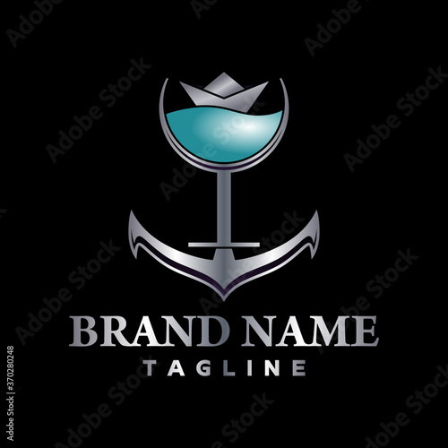 marine bar logo creative concept