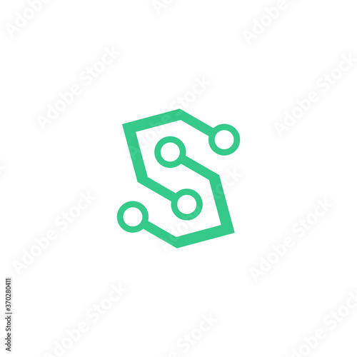 S Logo Tecnology Templates Vector