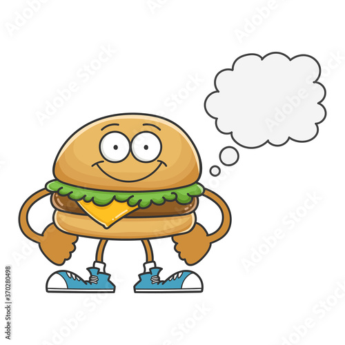 smiling happy cheese hamburger cartoon character