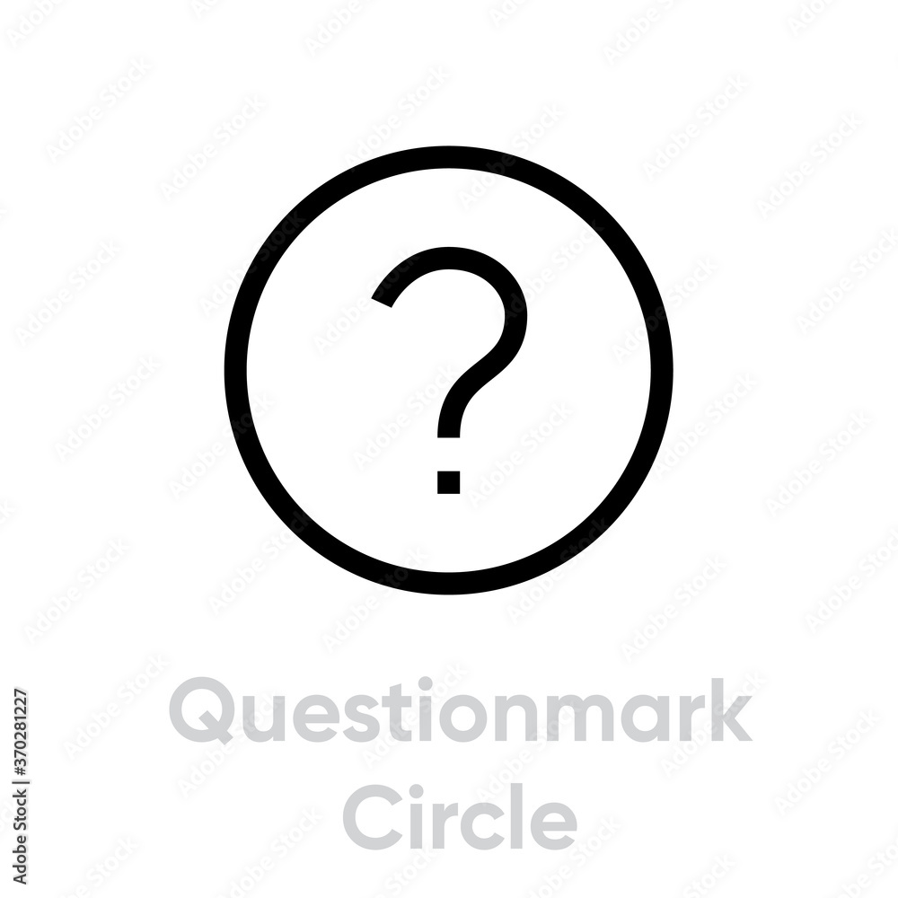 Question mark in circle. Editable vector outline. Single pictogram. Help symbol. Asking questions. Question mark in circle. Editable vector outline. Single pictogram. Help symbol. Asking questions.