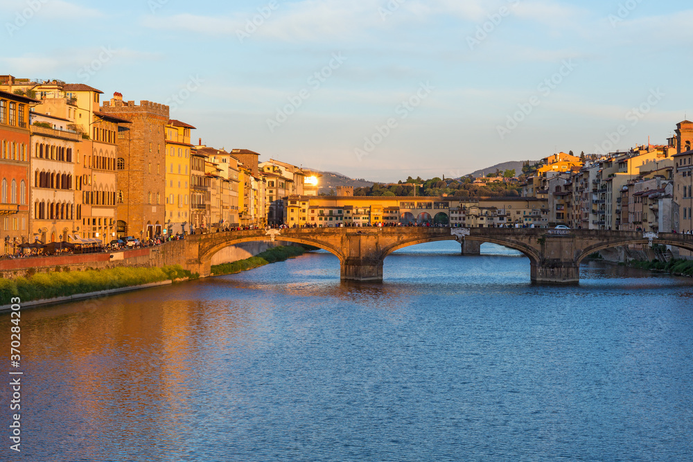 Bridges in Florence at sunset