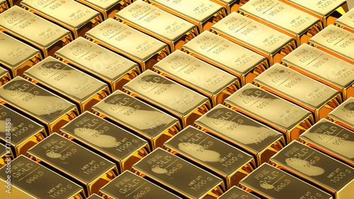 Obraz na plátně Shiny bullion or gold bars