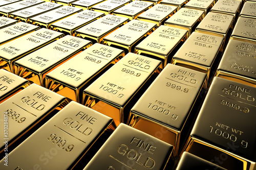 Shiny bullion or gold bars photo