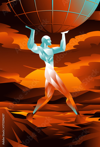 titan greek mythology atlas holding the globe over shoulders