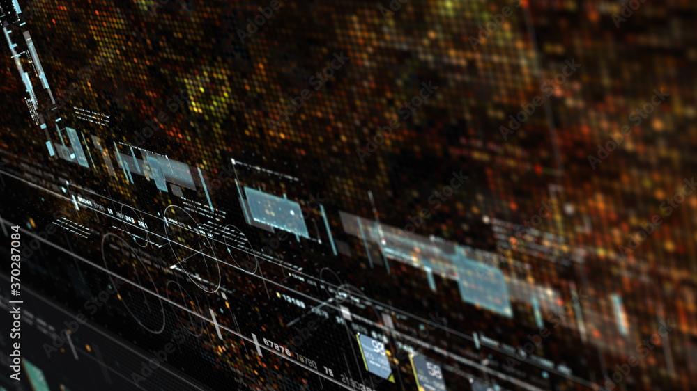 Futuristic holographic data sequence simulation of artificial neural networks intelligence analysis head up display background Futuristic holographic data sequence simulation of artificial neural networks intelligence analysis head up display background