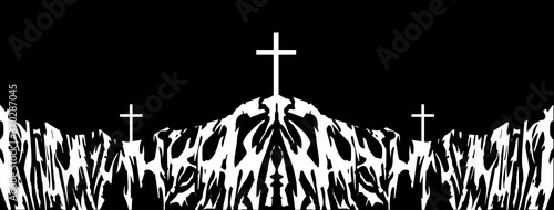 The Christian cross of light. The Easter Cross of the Resurrection of Jesus Christ.